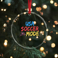 USA Soccer Mode Crystal Glass Ornament United States Team Pride