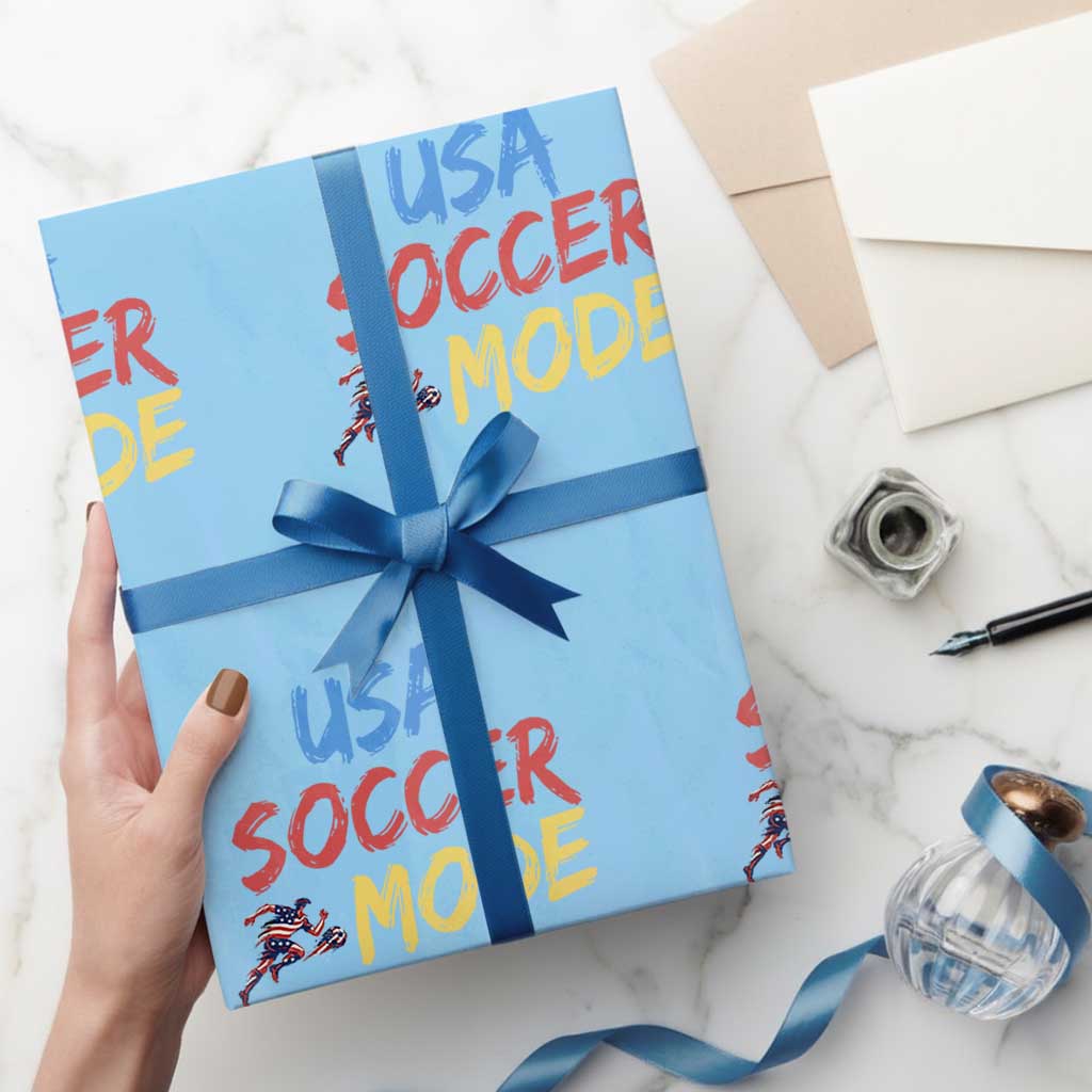 USA Soccer Mode Wrapping Paper Roll United States Team Pride