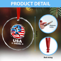 USA Soccer Patriotic Player 2026 Graphic Crystal Glass Ornament United States Football Fan Spirit