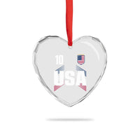 USA Soccer Sports Graphic Number 10 Jersey Style Heart Crystal Glass Ornament Proud Fans Game Day Pride