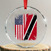 USA Trinidad and Tobago Crystal Glass Ornament Retro Vintage American Trini Pride Flag