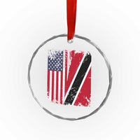 USA Trinidad and Tobago Crystal Glass Ornament Retro Vintage American Trini Pride Flag