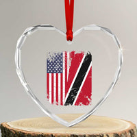 USA Trinidad and Tobago Heart Crystal Glass Ornament Retro Vintage American Trini Pride Flag