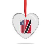 USA Trinidad and Tobago Heart Crystal Glass Ornament Retro Vintage American Trini Pride Flag