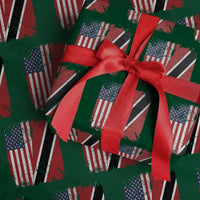 USA Trinidad and Tobago Wrapping Paper Roll Retro Vintage American Trini Pride Flag