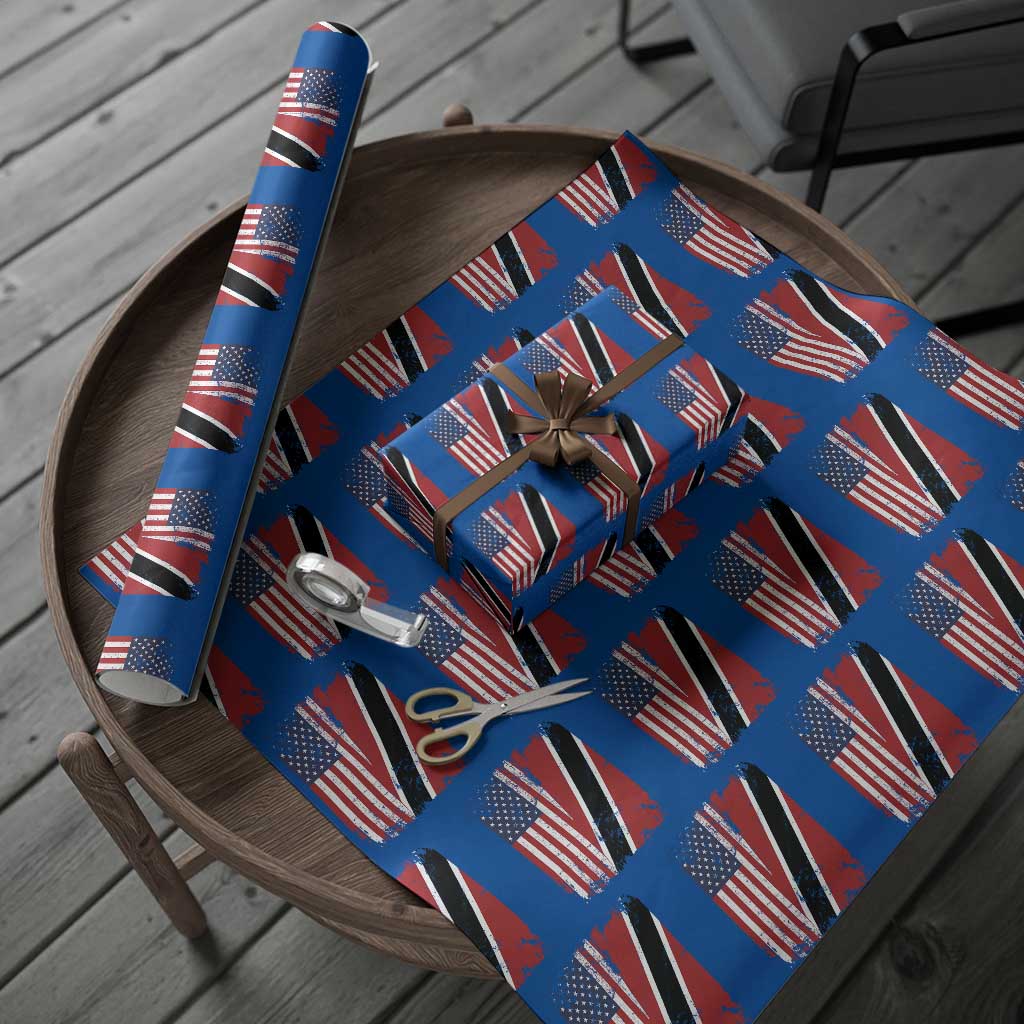USA Trinidad and Tobago Wrapping Paper Roll Retro Vintage American Trini Pride Flag