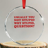Usually You Not Stupid Why Stupid Question Crystal Glass Ornament Funny Space Quote Sci Fi Book