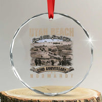 Utah Beach D Day Crystal Glass Ornament 82nd Anniversary Honor History Normandy WWII