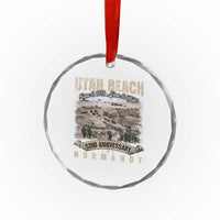 Utah Beach D Day Crystal Glass Ornament 82nd Anniversary Honor History Normandy WWII