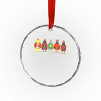 Сute Christmas Chickens Crystal Glass Ornament Funny Xmas Chickens Farm Animals Lover Gift - Wonder Print Shop