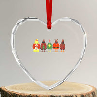 Сute Christmas Chickens Heart Crystal Glass Ornament Funny Xmas Chickens Farm Animals Lover Gift - Wonder Print Shop