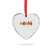 Сute Christmas Chickens Heart Crystal Glass Ornament Funny Xmas Chickens Farm Animals Lover Gift - Wonder Print Shop