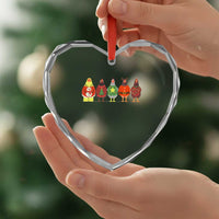 Сute Christmas Chickens Heart Crystal Glass Ornament Funny Xmas Chickens Farm Animals Lover Gift - Wonder Print Shop