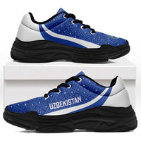 Uzbekistan 2026 Football Chunky Sneakers Go White Wolves Curve Stylized - Wonder Print Shop