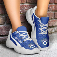 Uzbekistan 2026 Football Chunky Sneakers Go White Wolves Curve Stylized - Wonder Print Shop
