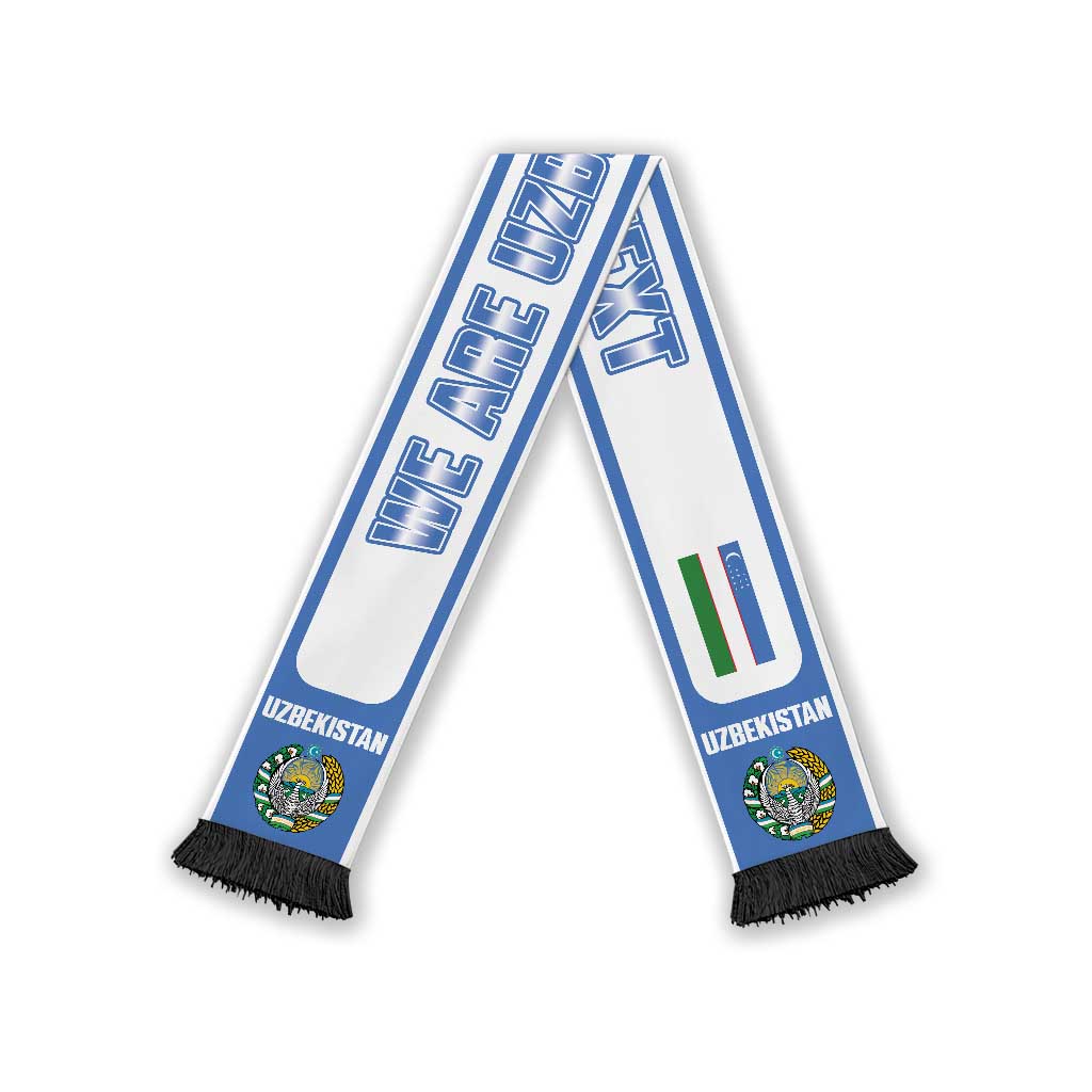 Uzbekistan 2026 Football Personalised Soccer Scarf Go White Wolves