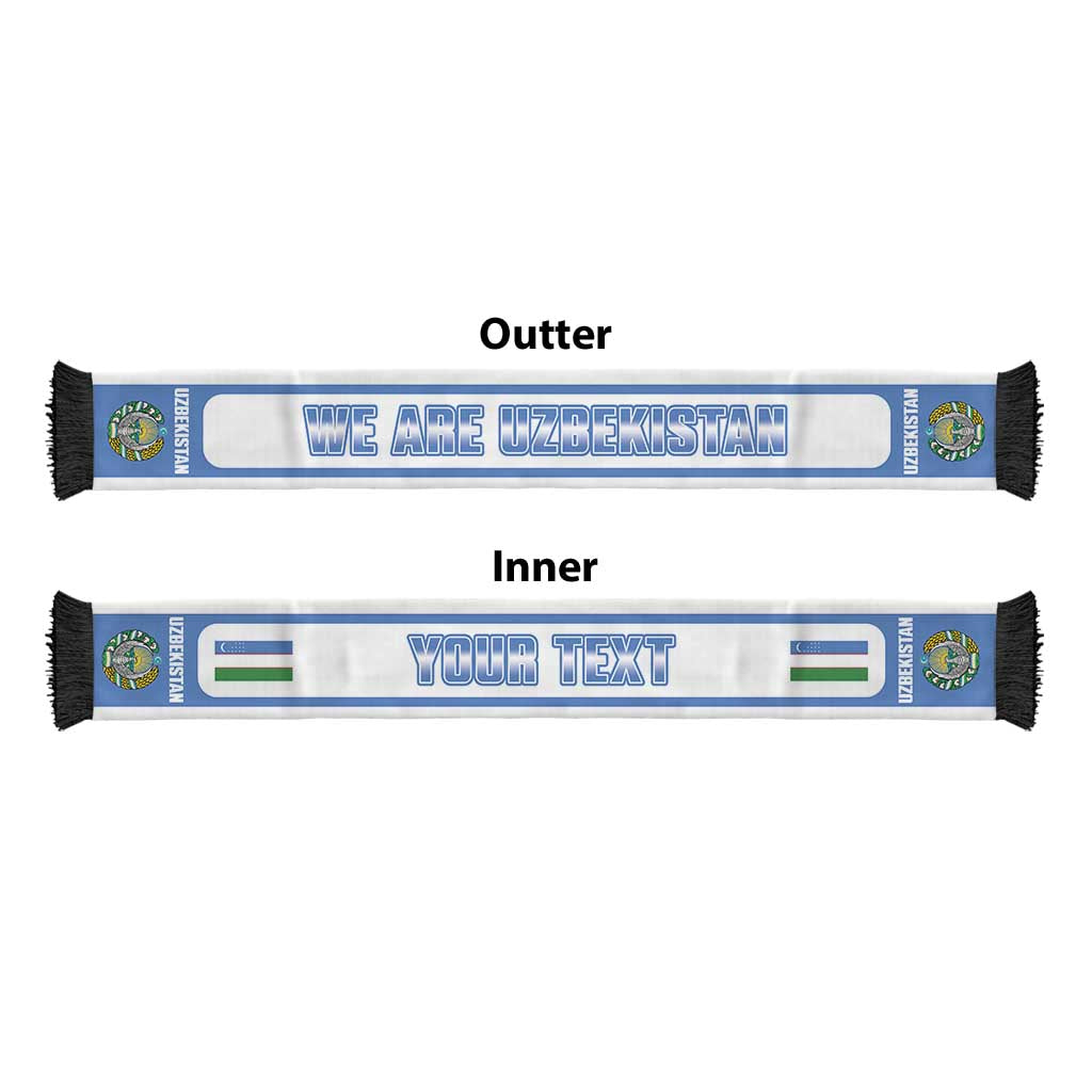 Uzbekistan 2026 Football Personalised Soccer Scarf Go White Wolves