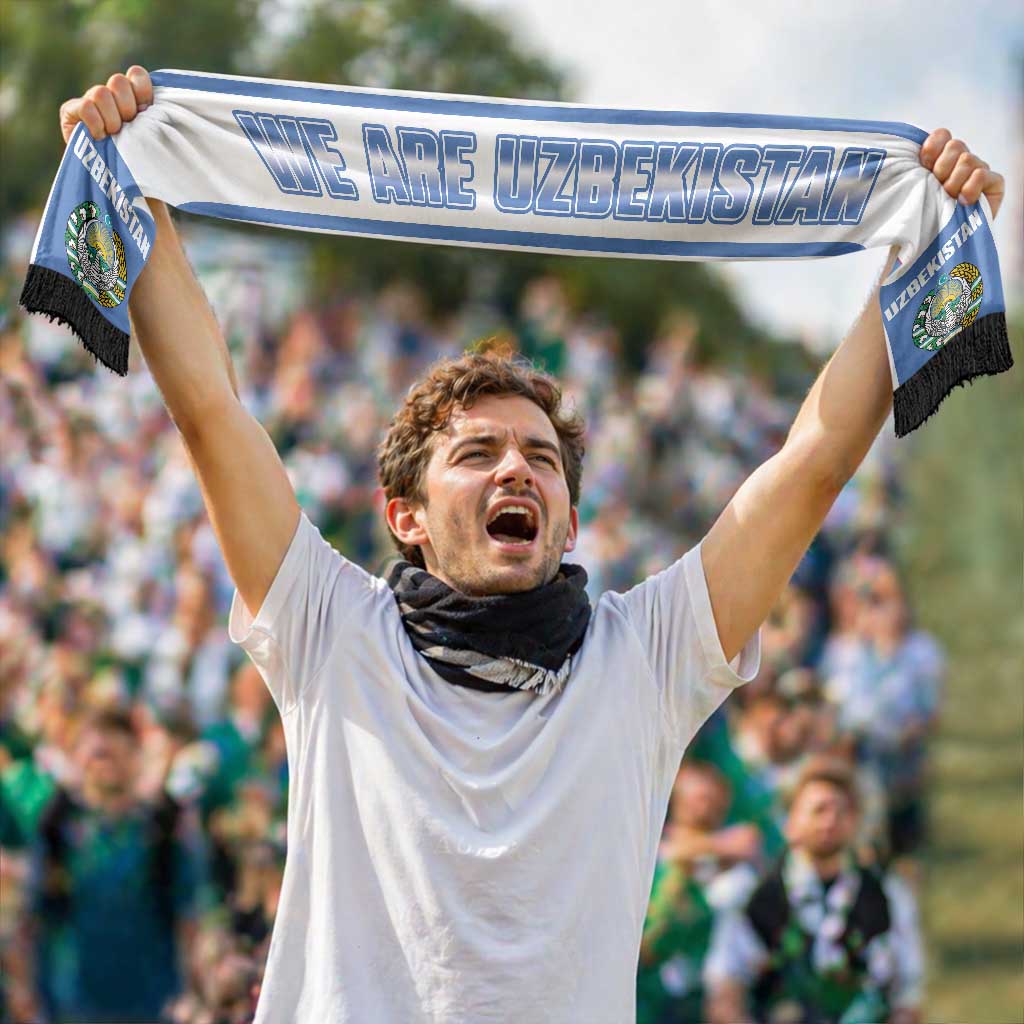 Uzbekistan 2026 Football Personalised Soccer Scarf Go White Wolves