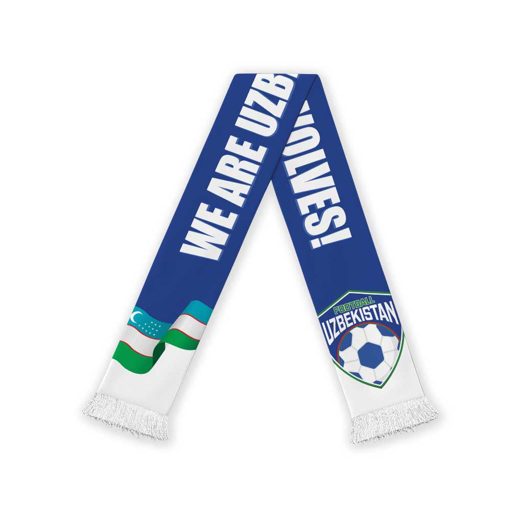 Uzbekistan 2026 Football Soccer Scarf Go White Wolves