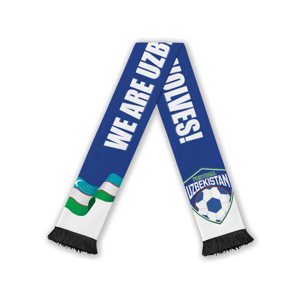 Uzbekistan 2026 Football Soccer Scarf Go White Wolves
