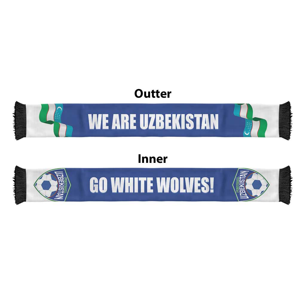 Uzbekistan 2026 Football Soccer Scarf Go White Wolves