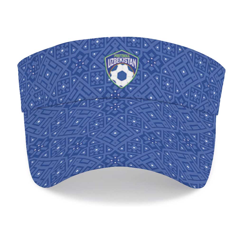 Uzbekistan 2026 Football Sun Visor Cap Go White Wolves