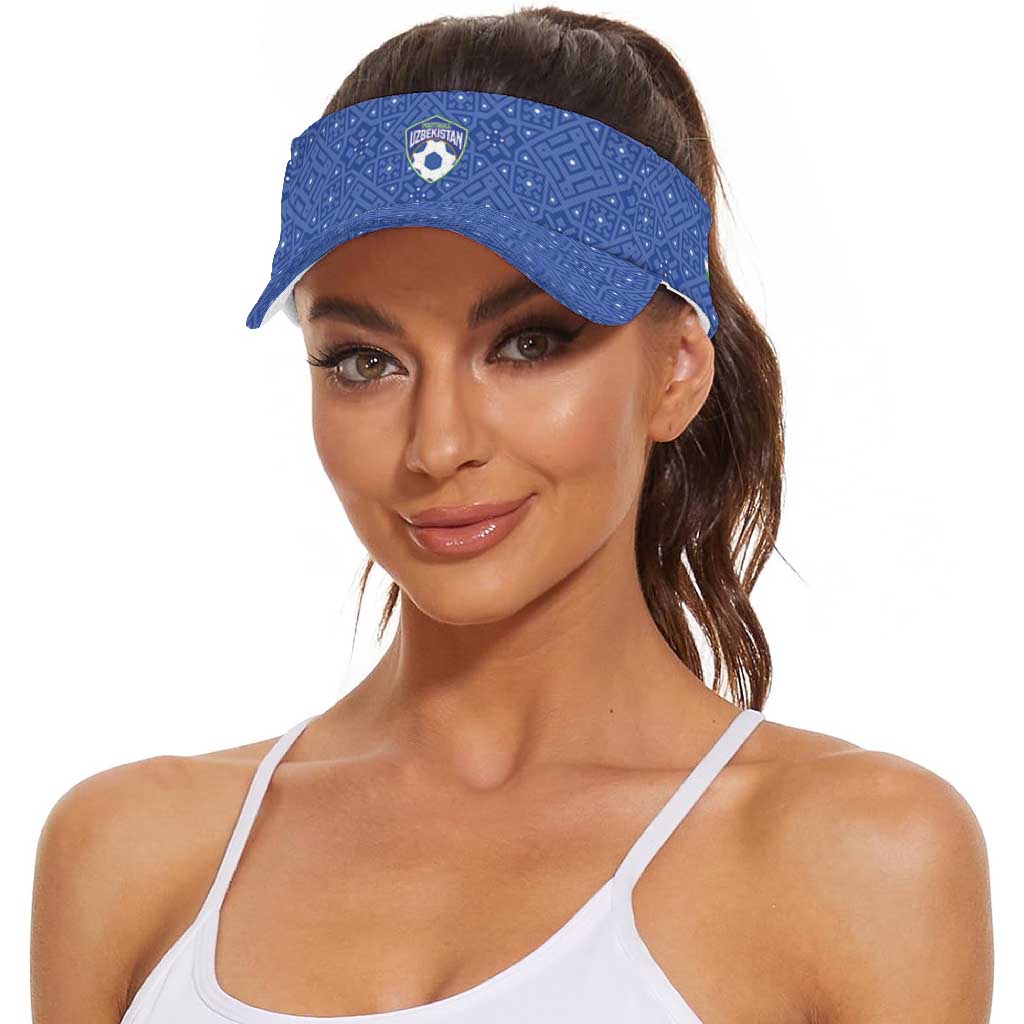 Uzbekistan 2026 Football Sun Visor Cap Go White Wolves