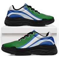 Uzbekistan Football Chunky Sneakers Flag-Inspired Curve Style