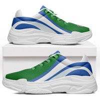Uzbekistan Football Chunky Sneakers Flag-Inspired Curve Style