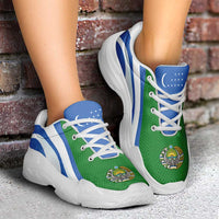 Uzbekistan Football Chunky Sneakers Flag-Inspired Curve Style