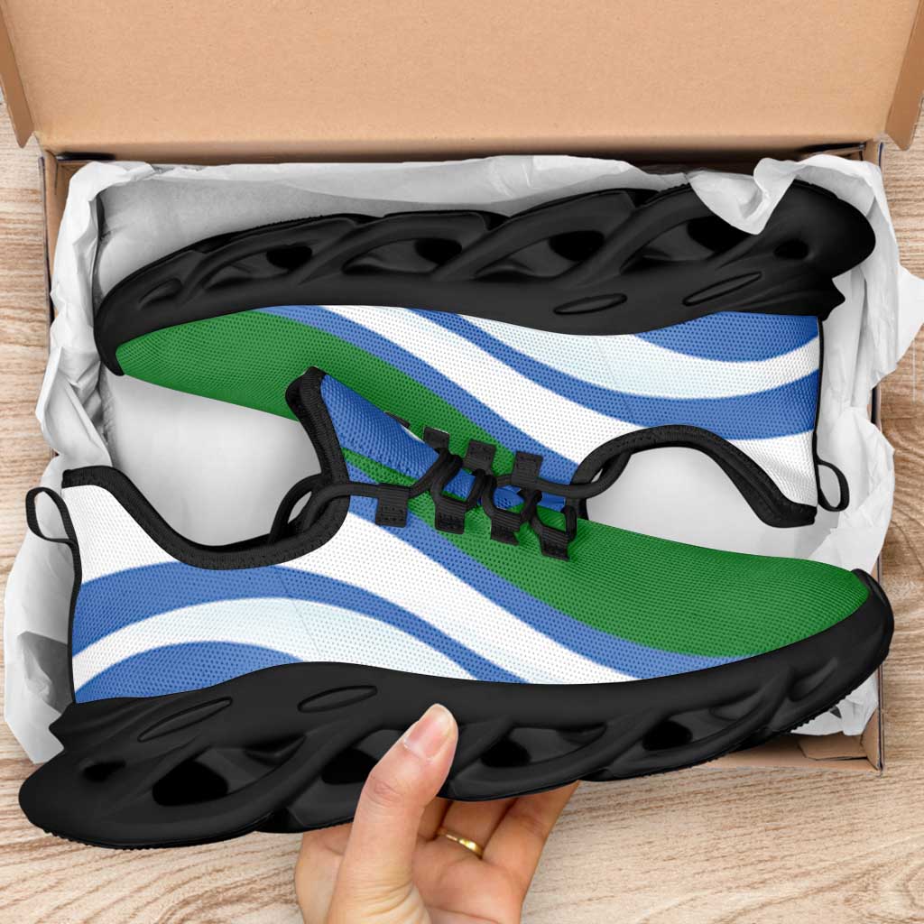 Uzbekistan Football Clunky Sneakers Flag-Inspired Curve Style