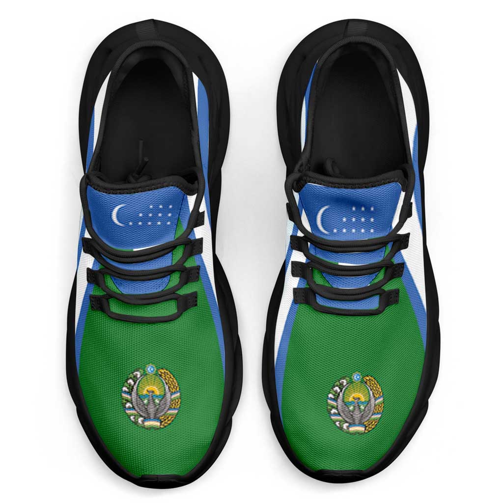 Uzbekistan Football Clunky Sneakers Flag-Inspired Curve Style