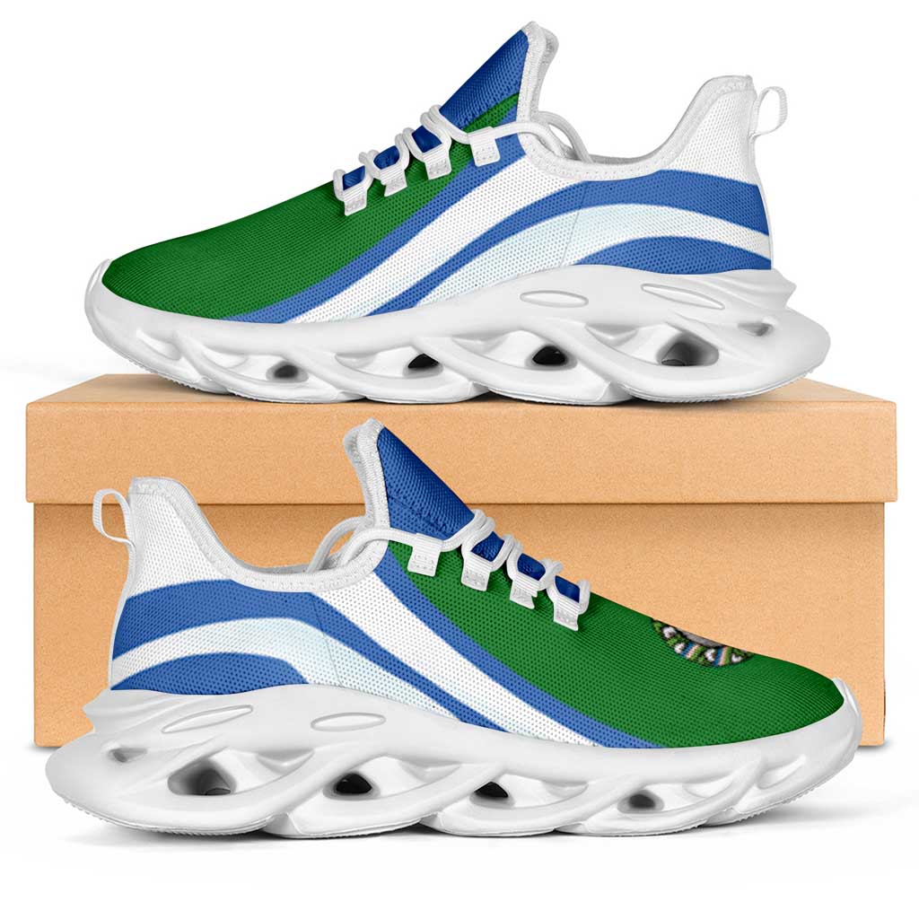 Uzbekistan Football Clunky Sneakers Flag-Inspired Curve Style