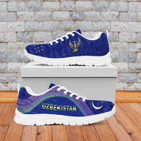 Uzbekistan Football Sneakers Modern Glitch Art Style Huma Bird