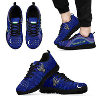 Uzbekistan Football Sneakers Modern Glitch Art Style Huma Bird