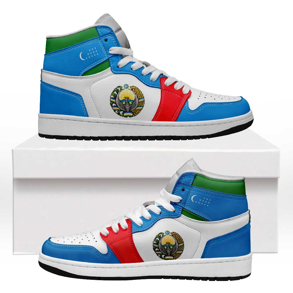 Uzbekistan High Sneakers AJ1 Classic National Flag Style - Wonder Print Shop