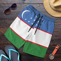 Uzbekistan Shorts for Men National Flag Colors - Wonder Print Shop