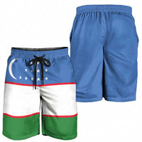 Uzbekistan Shorts for Men National Flag Colors - Wonder Print Shop