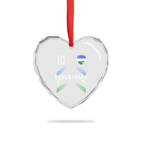 Uzbekistan Soccer Sports Graphic Number 10 Jersey Style Heart Crystal Glass Ornament Proud Uzbek Football Fans Game Day Pride