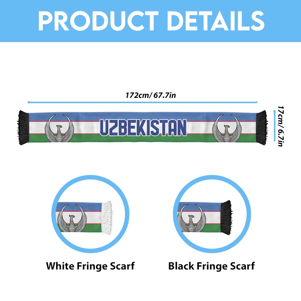 Uzbekistan World Football 2026 Soccer Scarf National Pride Never Stops