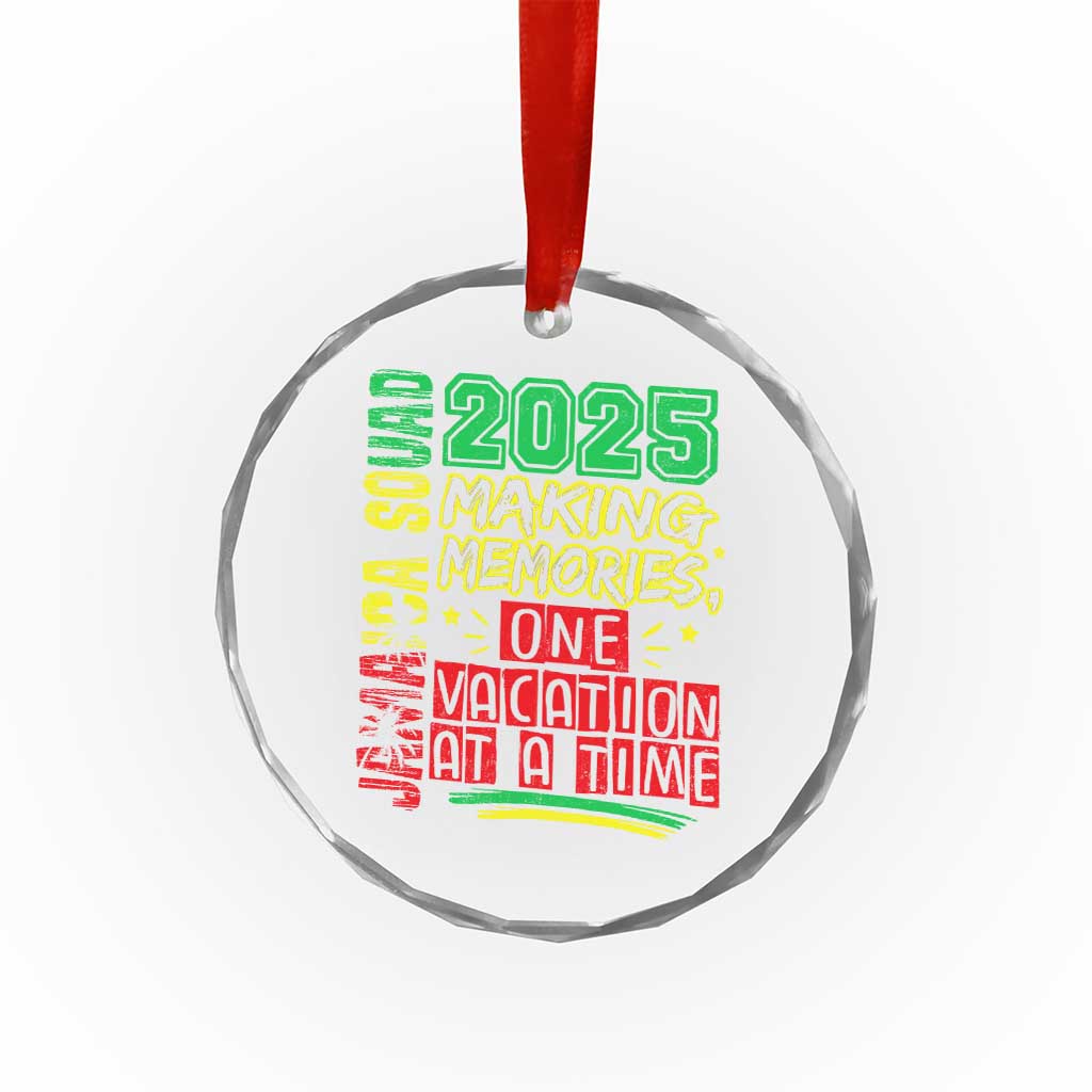 Vacation Jamaica 2025 Crystal Glass Ornament Matching Family Jamaica Squad - Wonder Print Shop