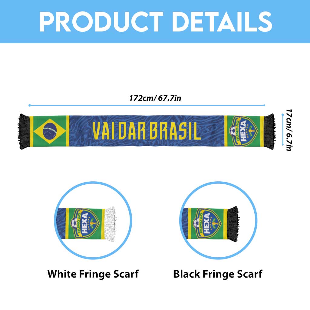 Vai Dar Brasil Personalized Soccer Scarf Brasil Rumo ao Hexa Football Supporter