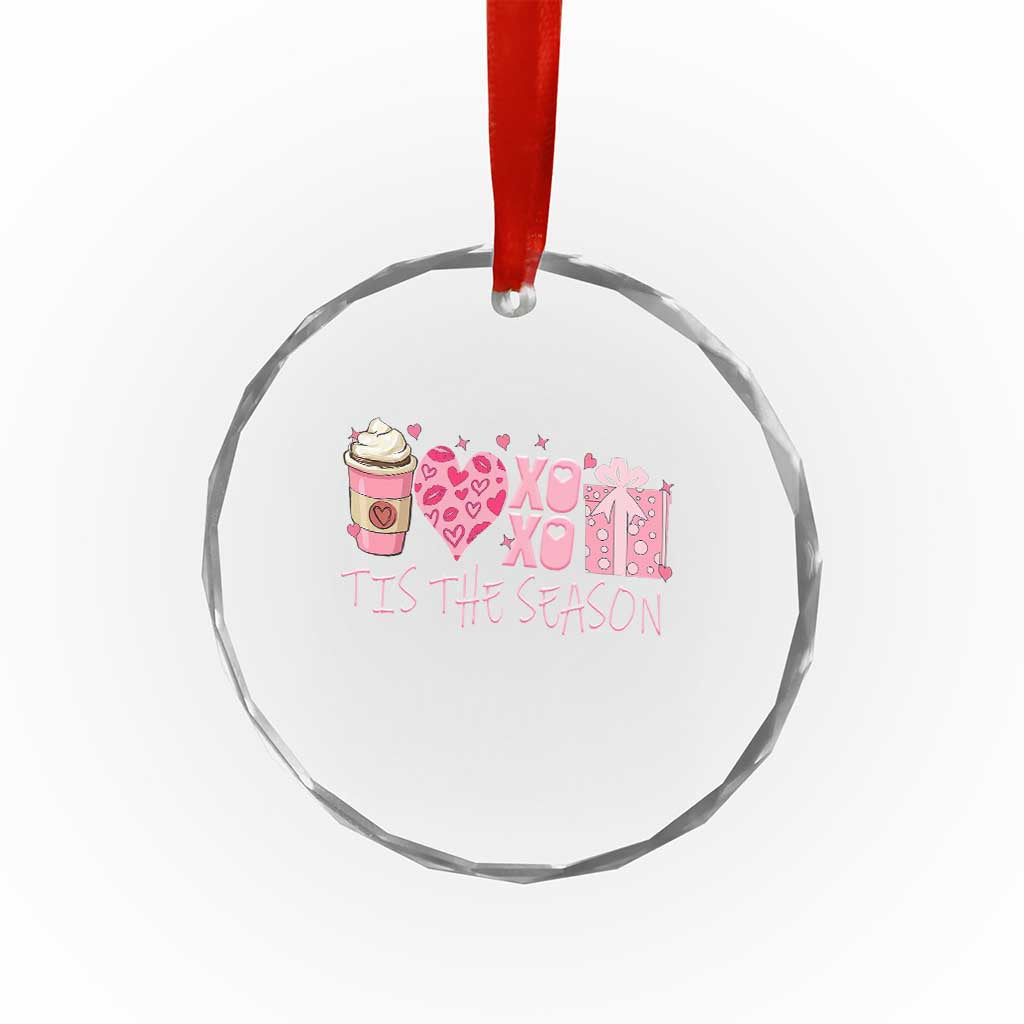 Valentine Coffee Crystal Glass Ornament Love Heart XOXO Cute Graphic Valentines Day