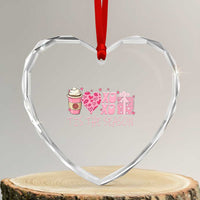 Valentine Coffee Heart Crystal Glass Ornament Love Heart XOXO Cute Graphic Valentines Day