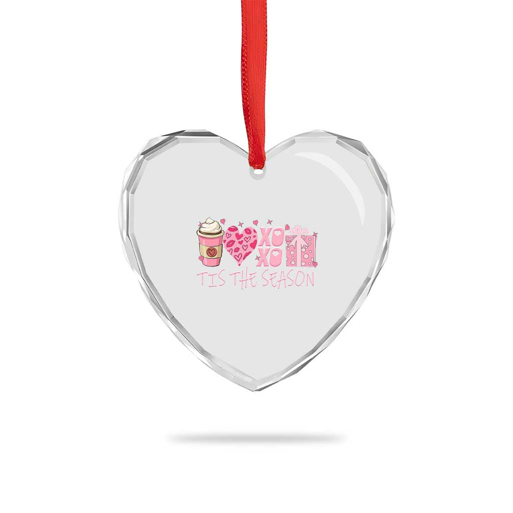 Valentine Coffee Heart Crystal Glass Ornament Love Heart XOXO Cute Graphic Valentines Day