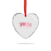 Valentine Coffee Heart Crystal Glass Ornament Love Heart XOXO Cute Graphic Valentines Day