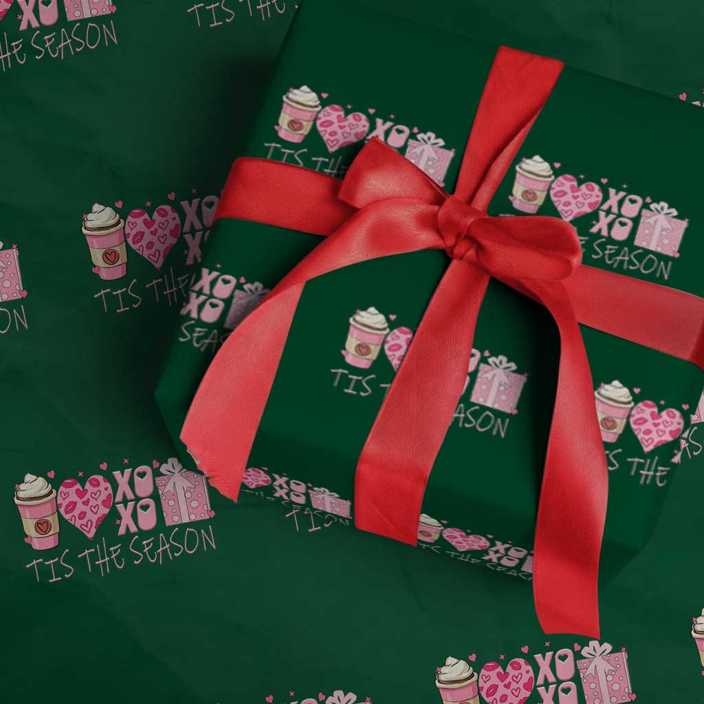 Valentine Coffee Wrapping Paper Roll Love Heart XOXO Cute Graphic Valentines Day