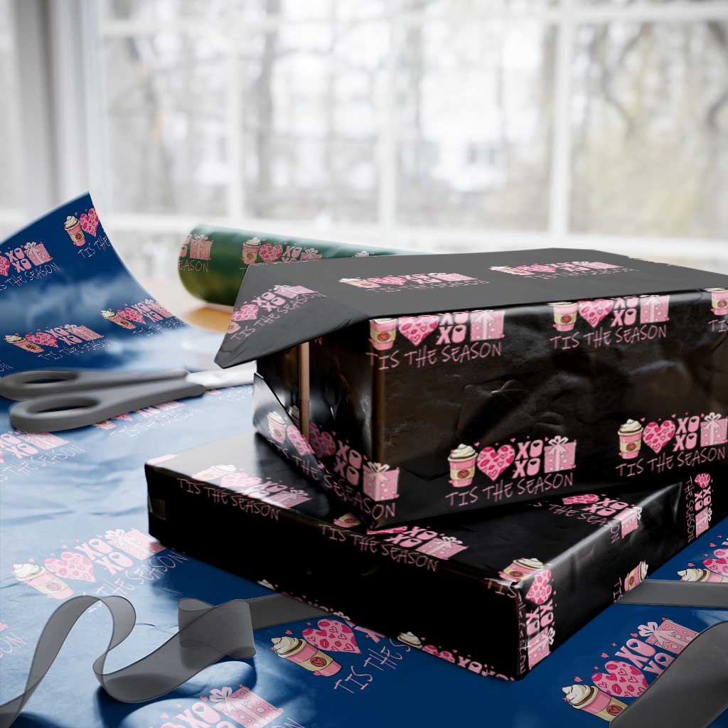Valentine Coffee Wrapping Paper Roll Love Heart XOXO Cute Graphic Valentines Day