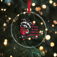 Valentine Racoon Trash Panda Crystal Glass Ornament I'm Just Here For The Chocolate