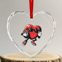 Valentines Day Heart Playing Football Heart Crystal Glass Ornament Cute Gift for Sports Lovers - Wonder Print Shop